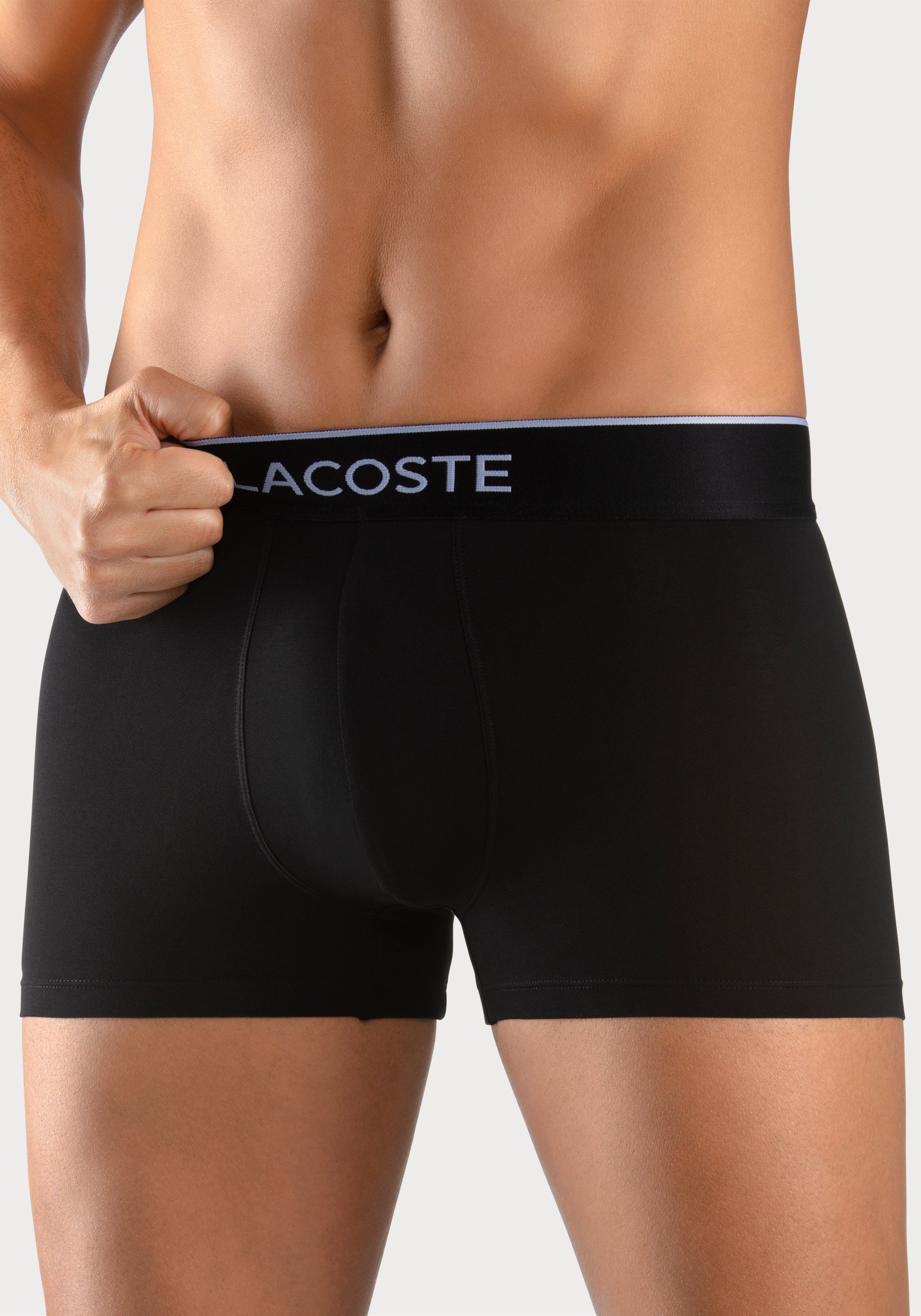 Lacoste Trunk eng 3-St., Herren 3er-Pack) Lacoste (Packung, aus Material atmungsaktivem Premium schwarz Boxershorts