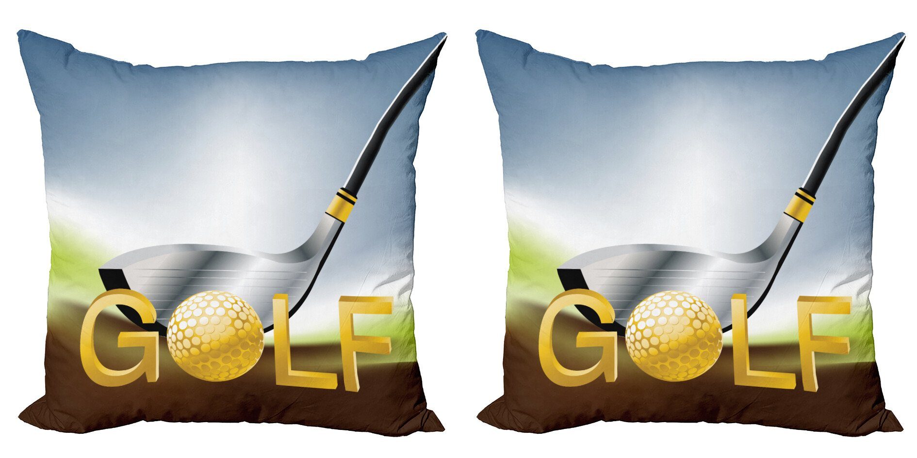 Golf Doppelseitiger Accent Digitaldruck, (2 Abakuhaus Kissenbezüge Sportive Modern Stück), ActivityGolf-Stick