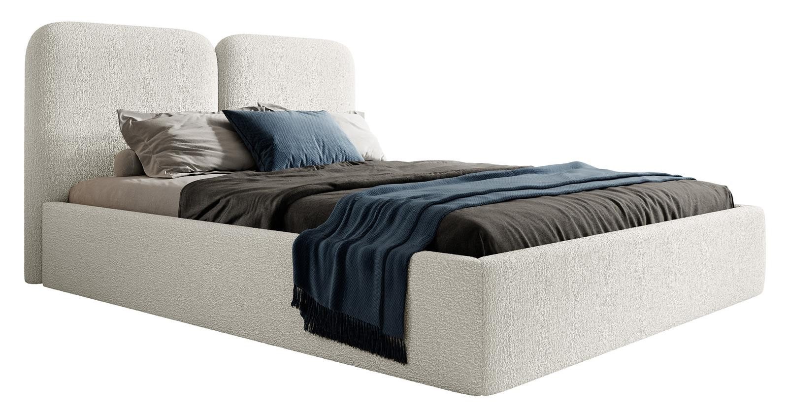 Compleo Polsterbett BUBBLE III, ohne Matratze, Doppelbett mit Kopfstütze boucle