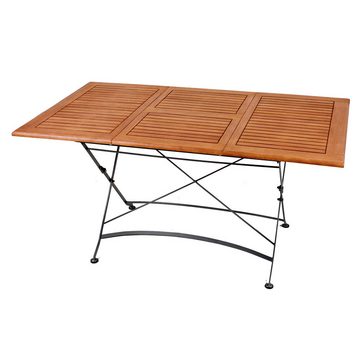 Lomadox Balkonset GARDA-120, (4-tlg), Gartenmöbel Set Sitzgruppe Bank Stühle Tisch Eukalyptus Metall