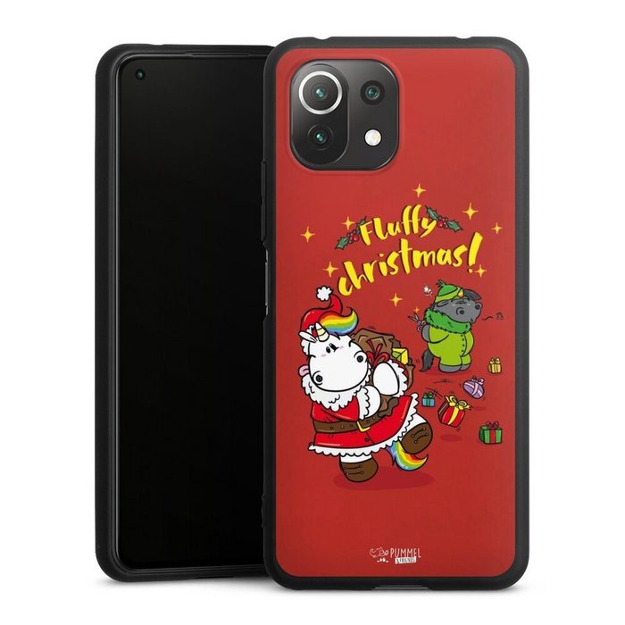 DeinDesign Handyhülle Pummeleinhorn Fluffy Christmas Red Xiaomi Mi 11 Lite 5G Silikon Hülle Premium Case Handy Schutzhülle