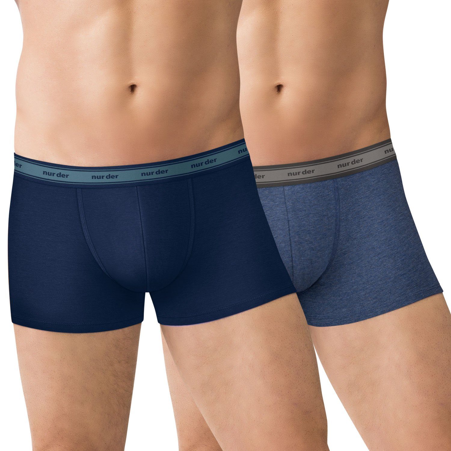 Der aus im Nur Pack (4-St) 4er besonders nachhaltiger Boxershorts Blau Bio-Baumwolle hautfreundlich,