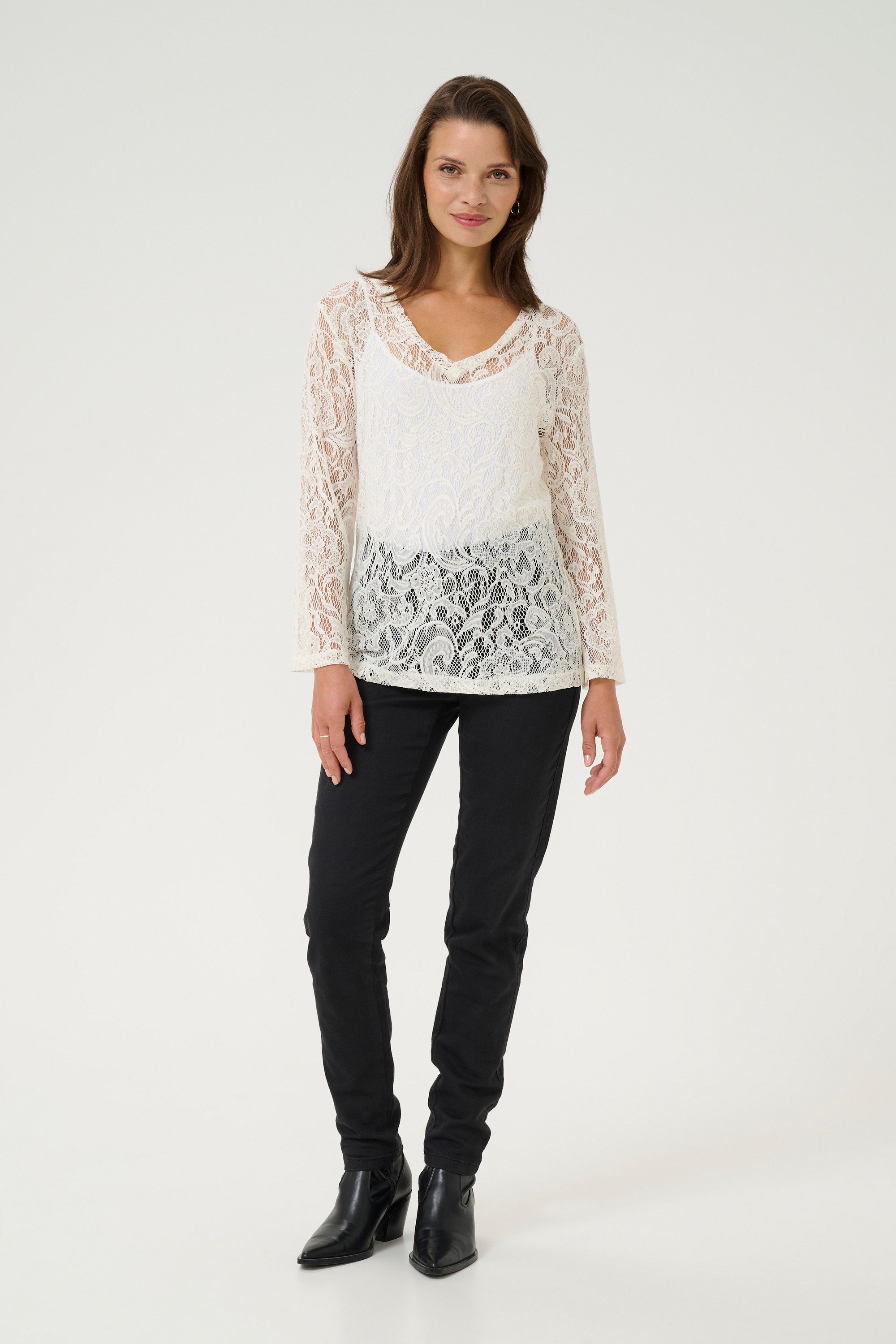 KAFFE Langarmbluse Langarm-Bluse KAlace