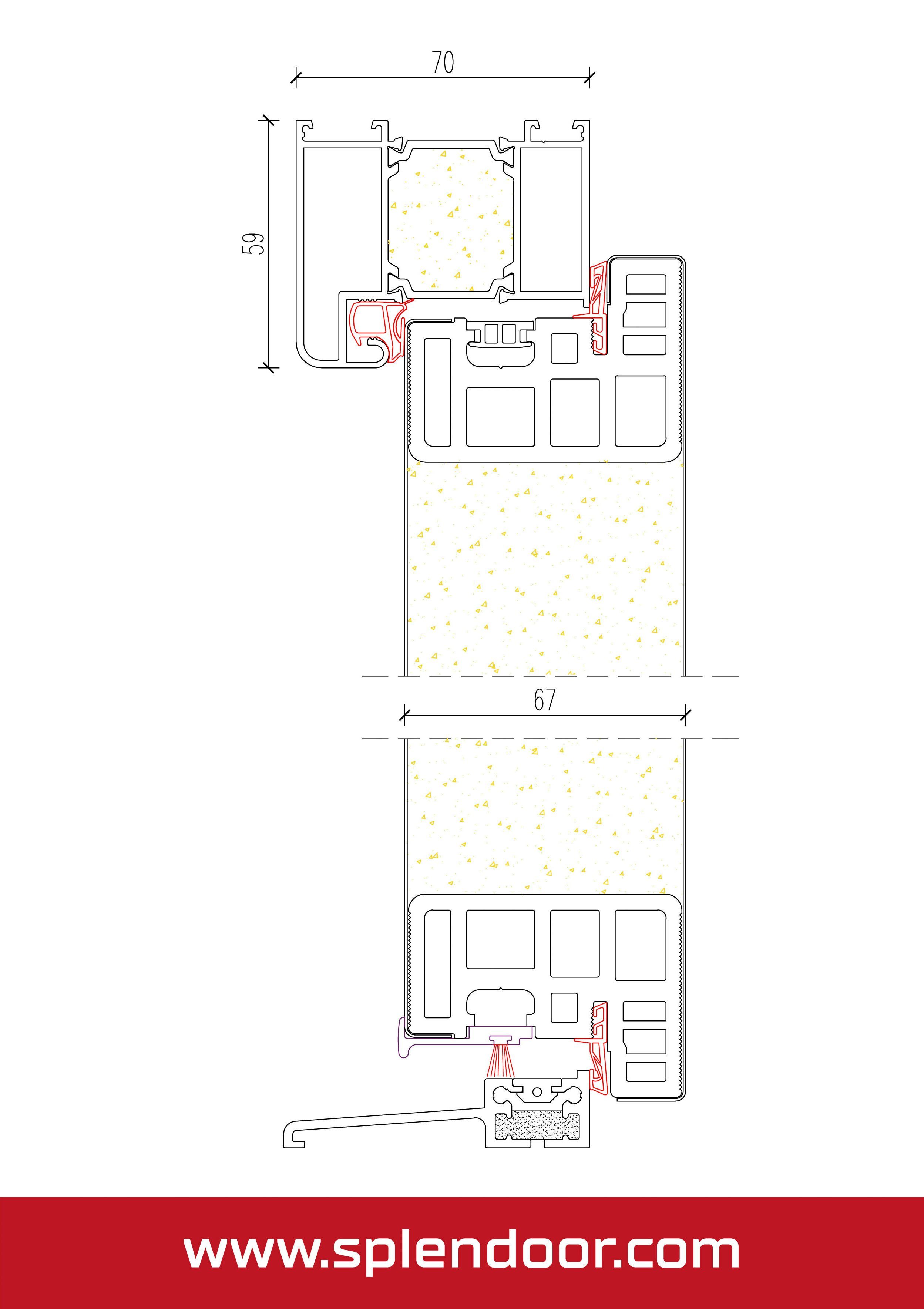 SplenDoor Haustür RHODOS Prime RC2 (Set), Türrahmen 3-fach Verglasung, & mit Oak einbruchhemmend Golden mit wärmegedämmt
