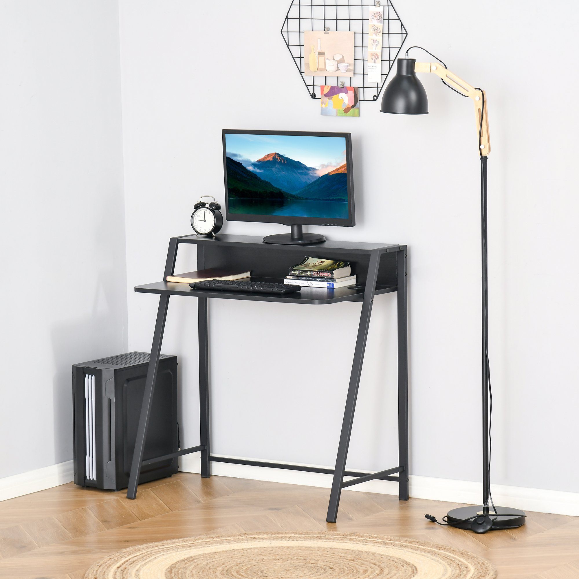 HOMCOM Schreibtisch Schreibtisch in Walnuss-Optik