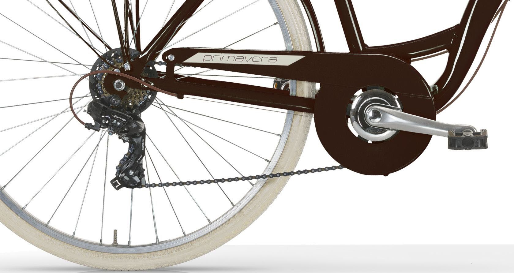 MBM City Bike NEW Primavera, 6-speed Shimano TY300 derailleur, derailleur gears, for women, derailleur gears