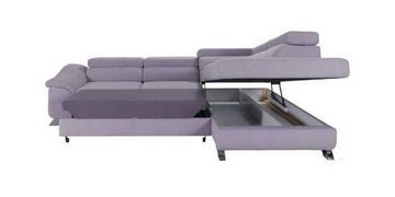 JVmoebel Ecksofa Ecksofa mit Bettfunktion Wohnlandschaft Sofa Ecksofa Couch Polster, Made in Europe