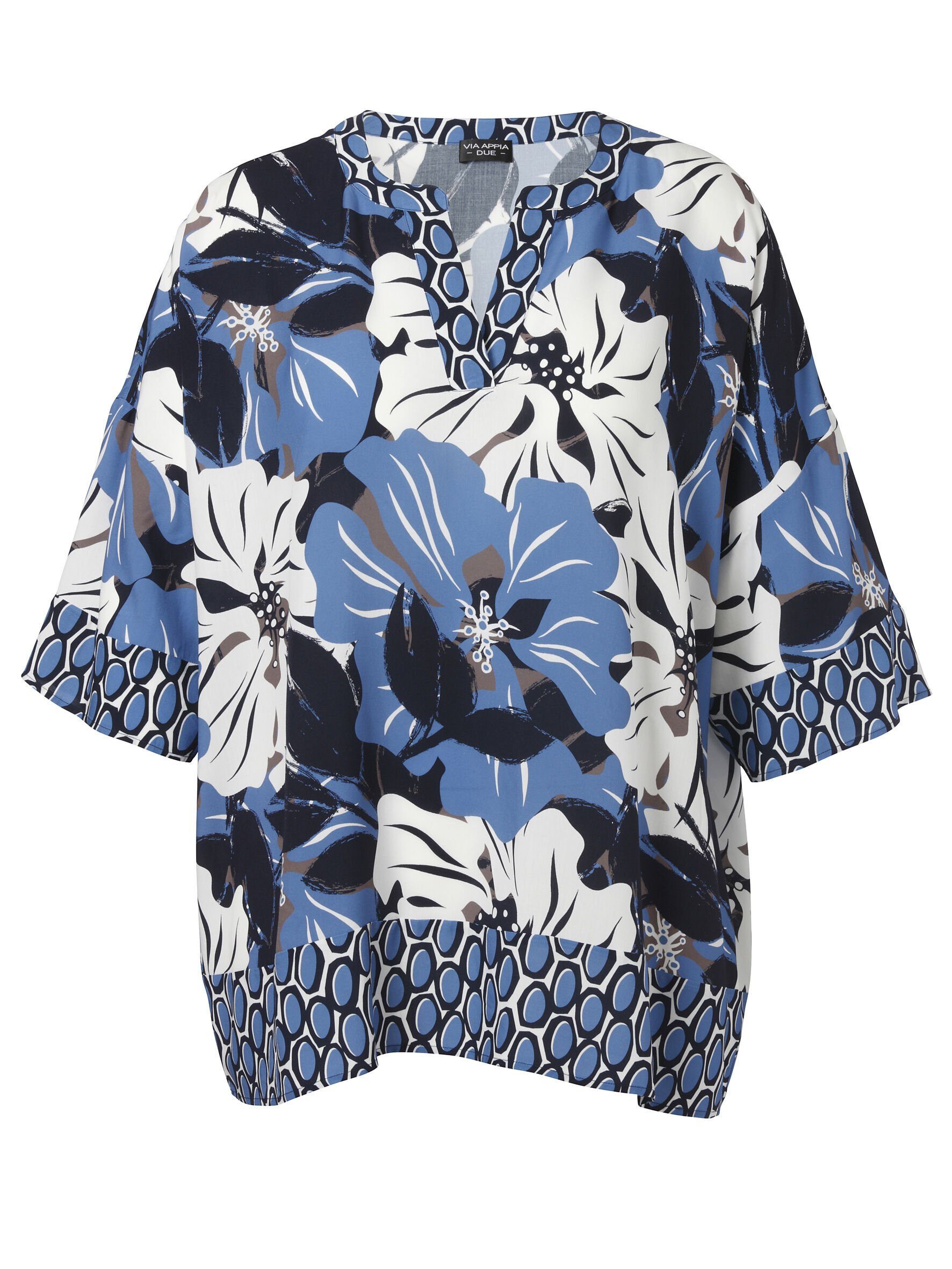 VIA APPIA DUE Klassische Bluse mit gepunktetem, floralem Muster-Mix