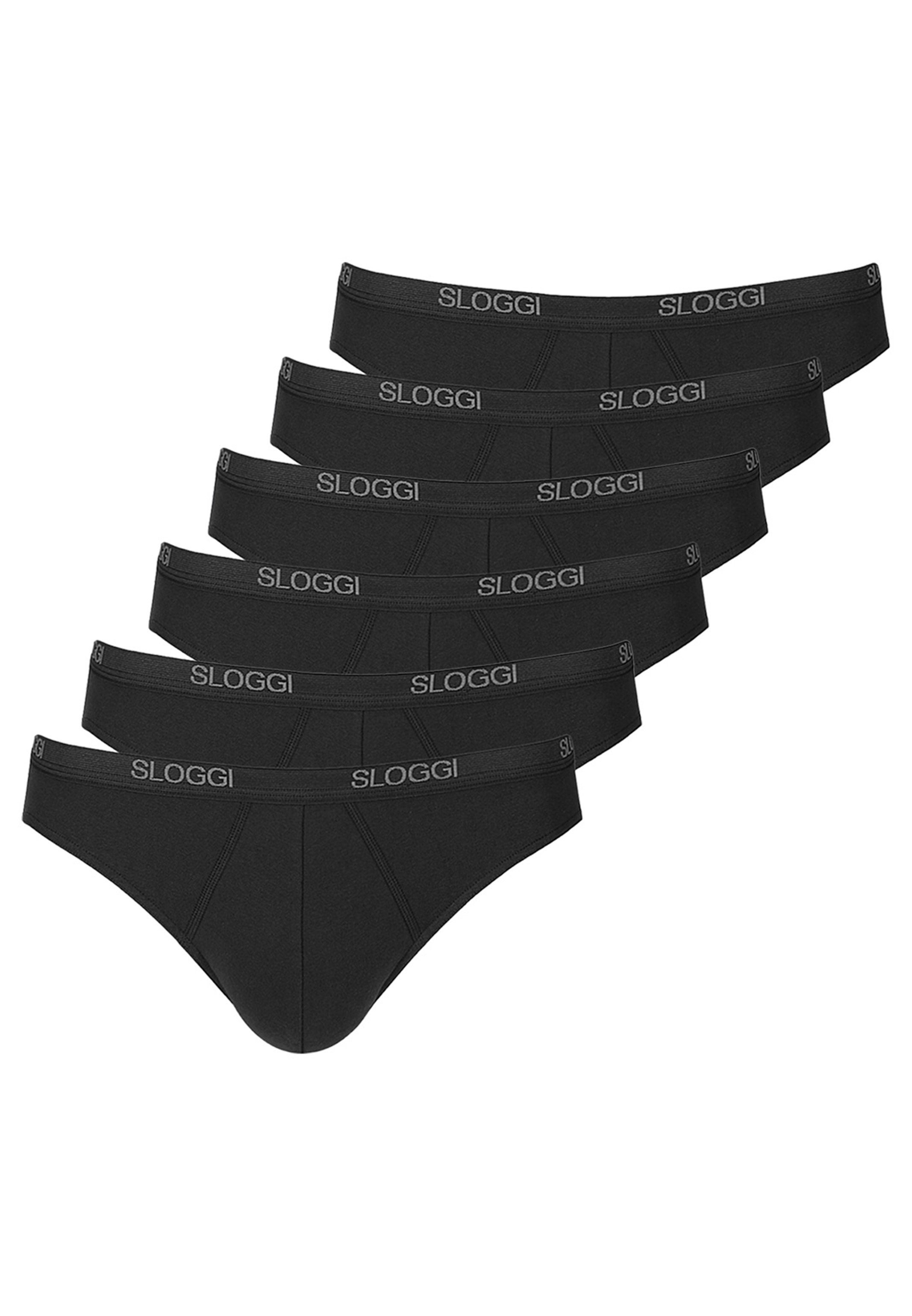 Sloggi Slip 6er Pack Basic (Spar-Set, 6-St) Mini Slip / Unterhose - Baumwolle - Ohne Eingriff - Schwarz