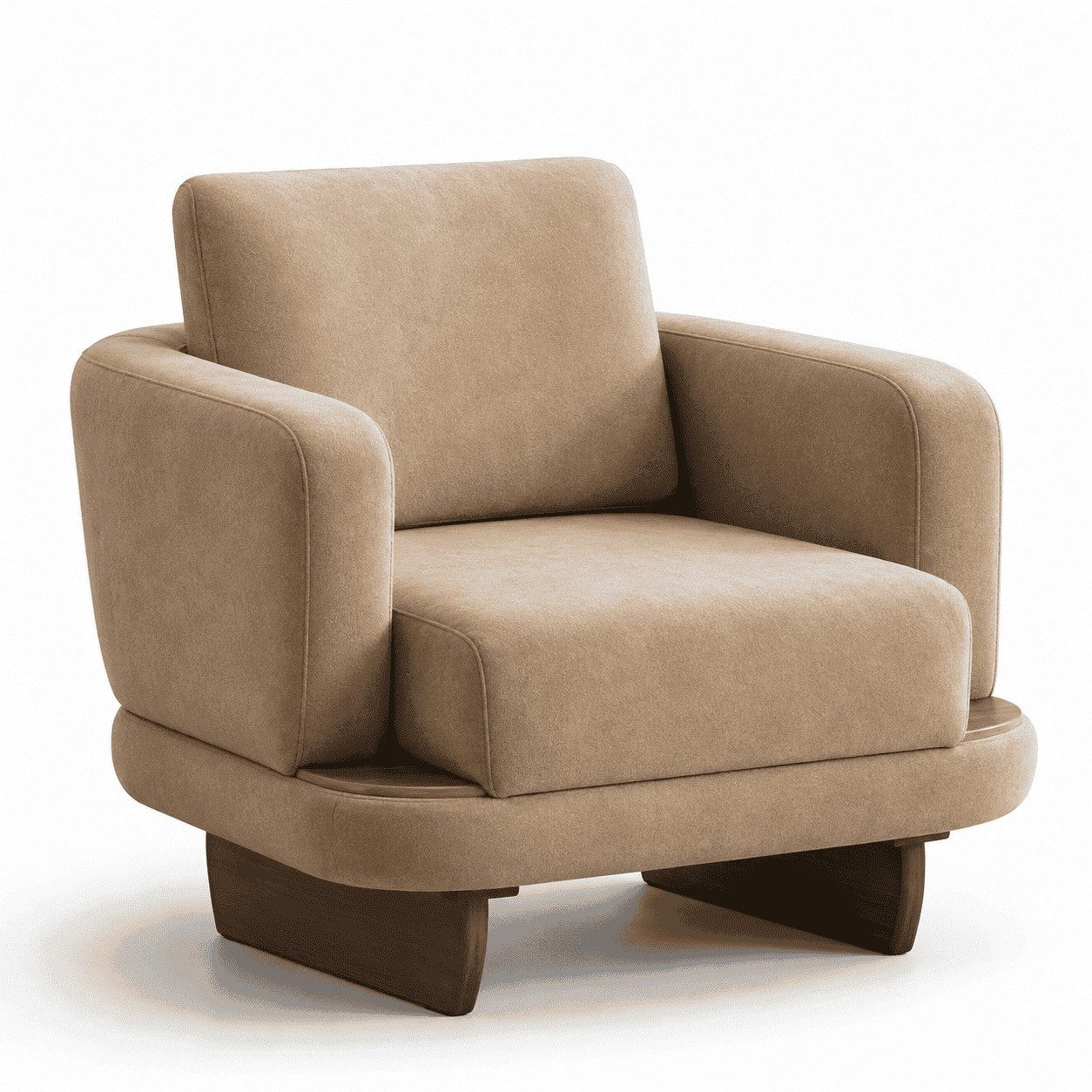 Xlmoebel Sessel Beiger Wohnzimmer Sessel Designer Stoffsessel Exklusive Textilmöbel (1-St., 1-tlg)