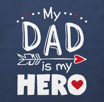 Shirtracer T-Shirt My Dad is my Hero Herzen weiß Geschenk Vatertag Baby