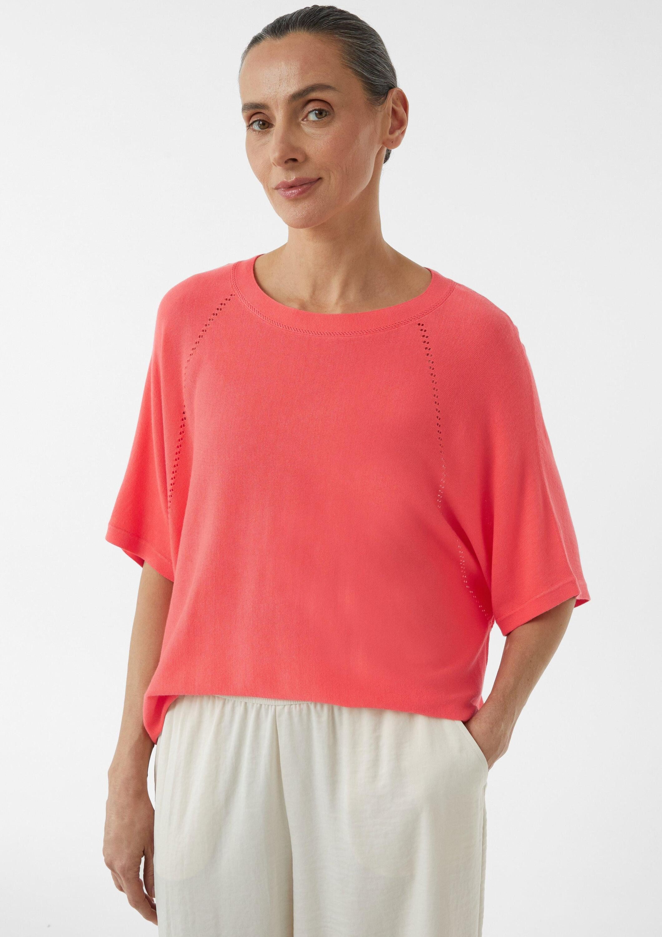 comma Kurzarmpullover Strickpullover Kurzärmeliger Strickpullover im Loose günstig online kaufen