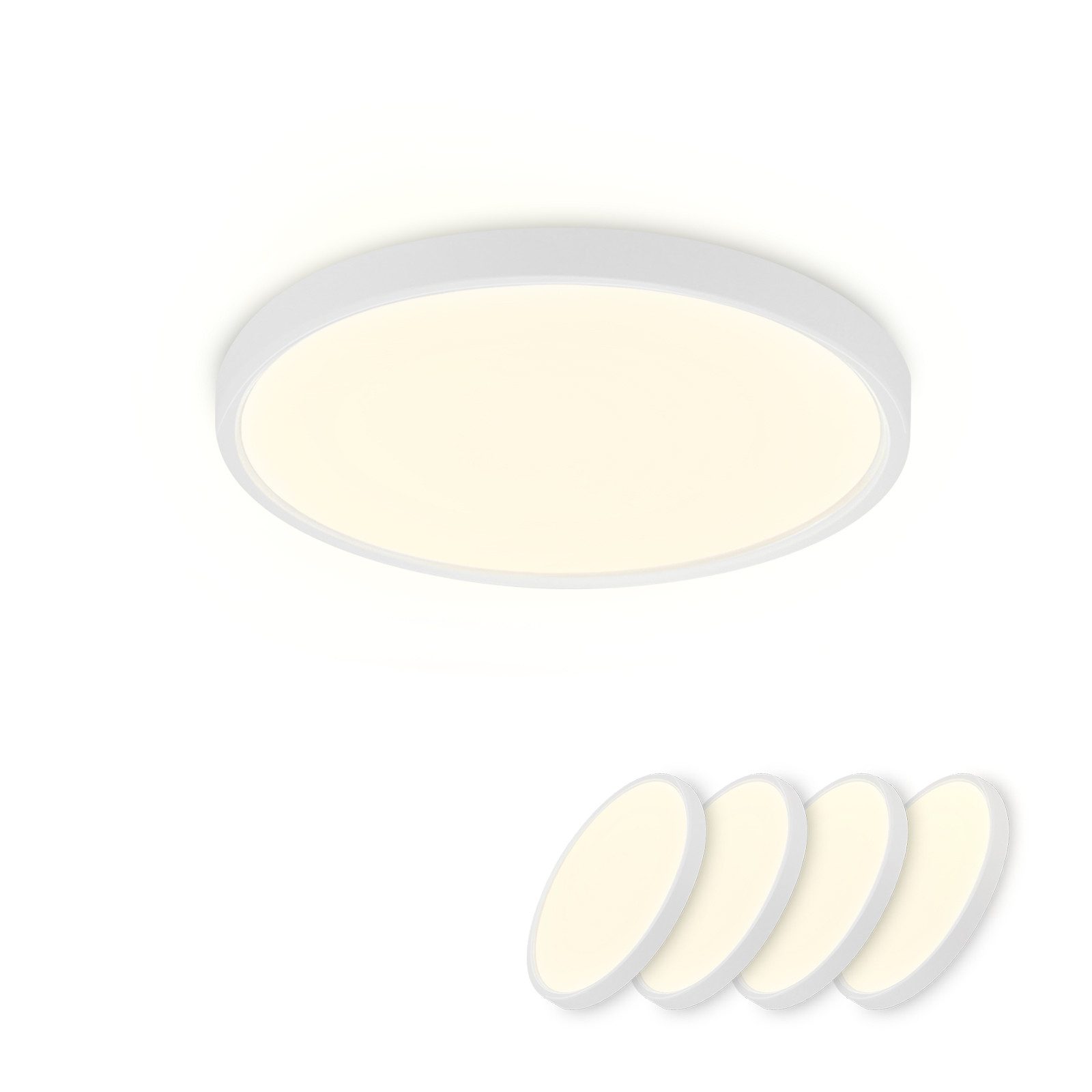 Nettlife LED Panel 8W Flurlampe Rund Deckenleuchte Lampe Schwarz weiss, LED fest integriert, Warmweiß, Schlafzimmer Küche Flur