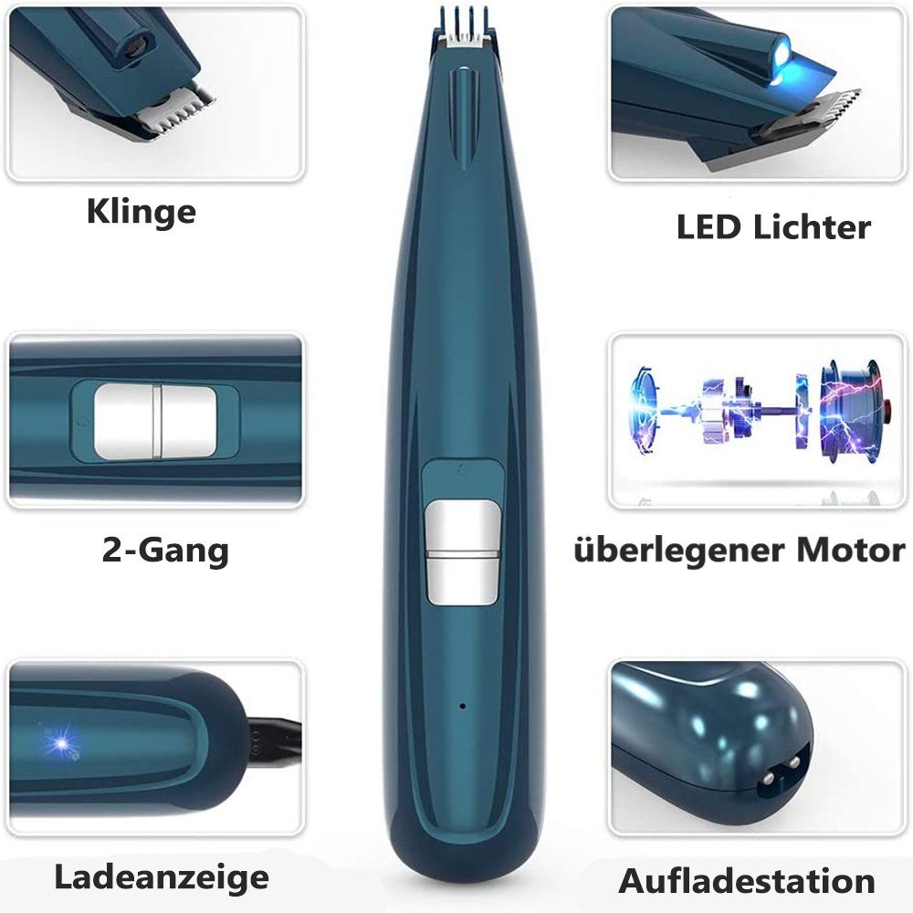 GelldG Haarschneider Elektrischer Haustier Haarschneider USB Wiederaufladbarer