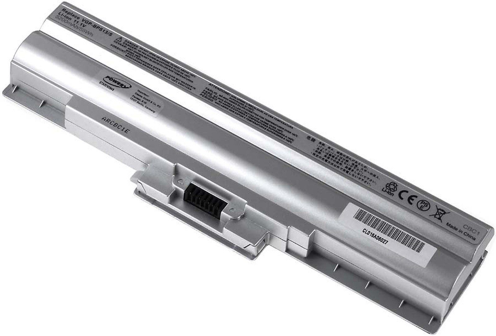Powery Akku für Sony Typ 5200 mAh VGP-BPS13/s Laptop-Akku Silber V) (11.1