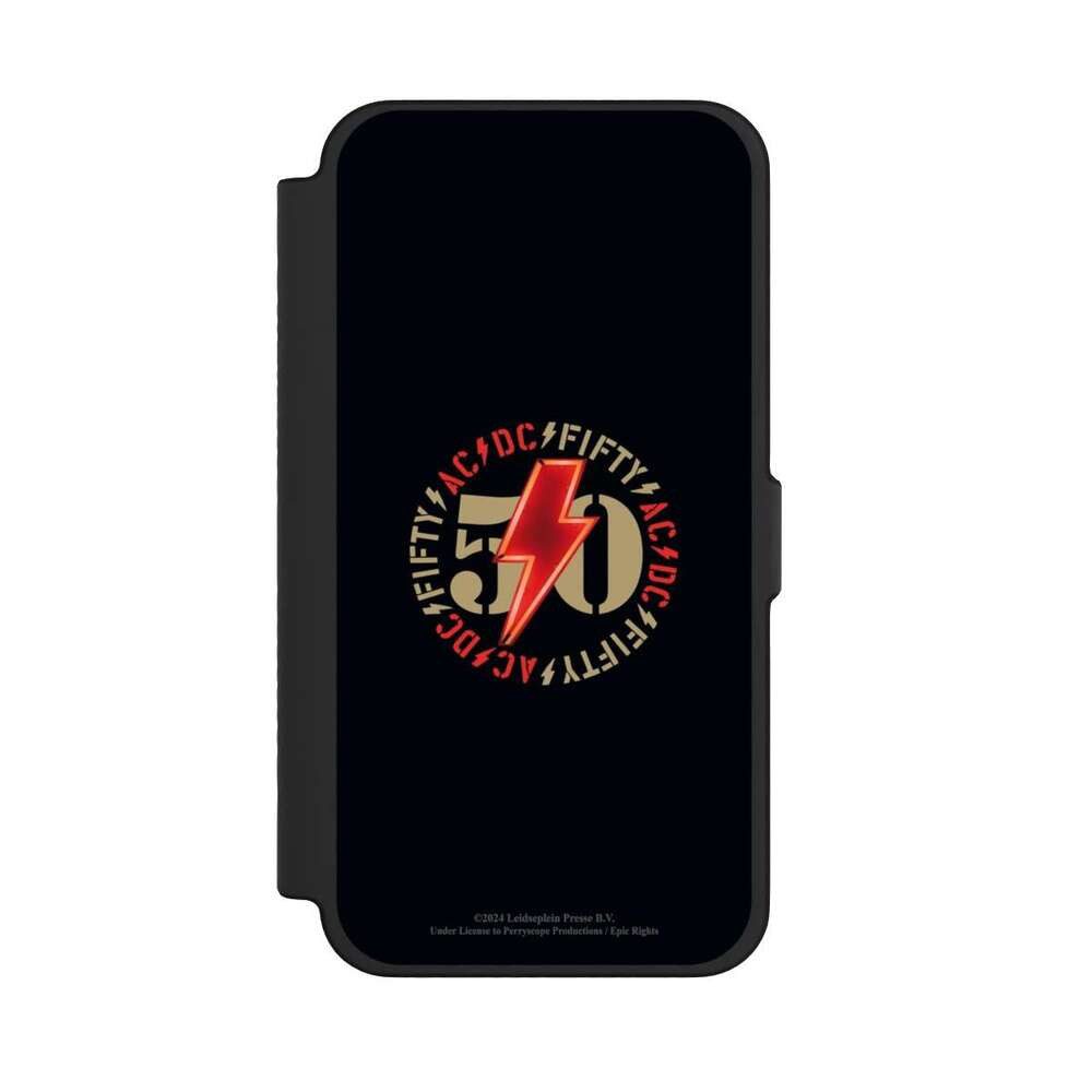 NIVOCASE Handyhülle ACDC 50 Jahre POWER UP POWER UP EMBLEM ACDC, Apple iPhone 12 Pro Max Klapphülle Handyhülle aus Kunst Leder