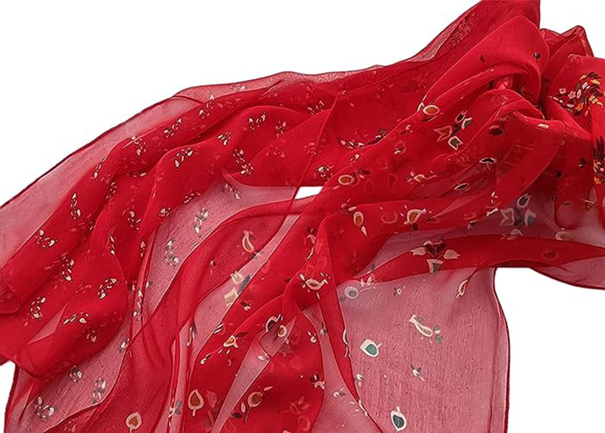 CTGtree Schal Chiffon Seiden Tuch Bandana Schal Stilvoll Damen Eleganter schwarz