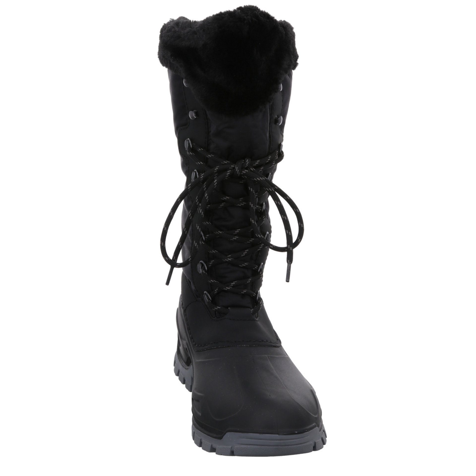 Damen Winter Boots Synthetikkombination Schuhe Snowboots Rieker Snowboots Freizeit schwarz/schwarz/nero