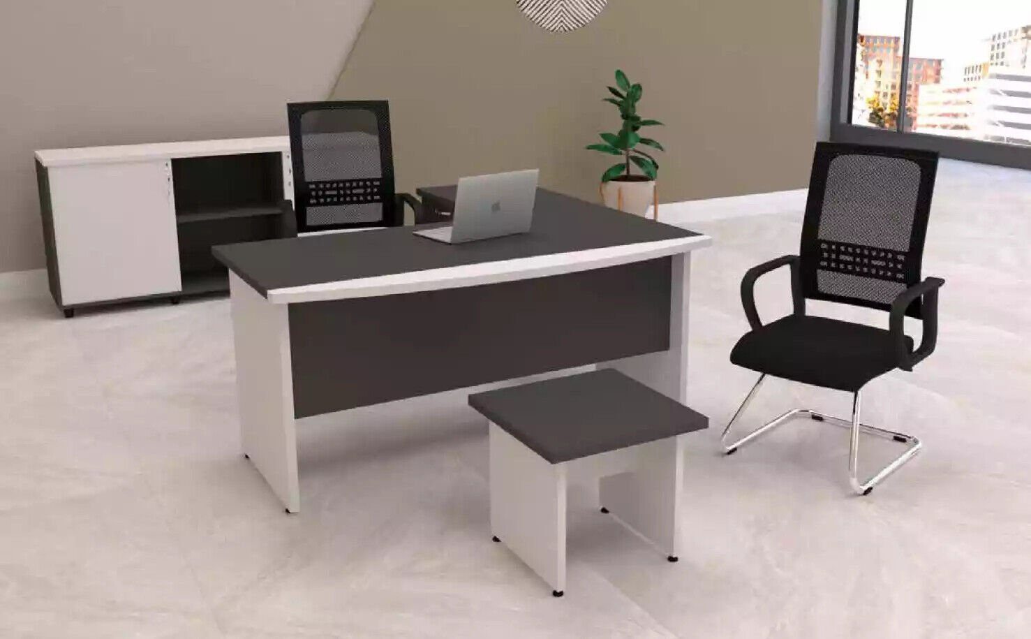 JVmoebel Eckschreibtisch Moderner Tisch Set Büromöbel Moderne Arbeitszimmer Tische Holzmöbel, Made In Europe