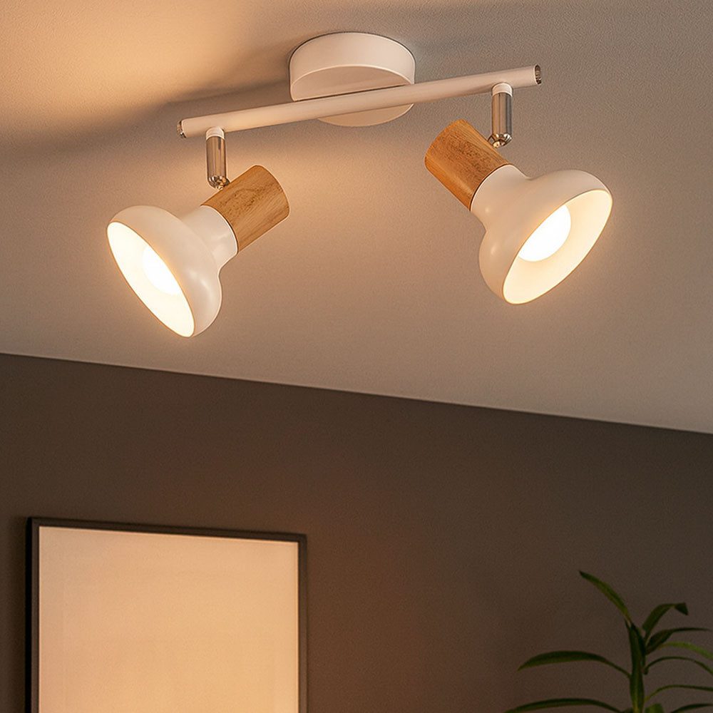 WOFI Deckenspot, Leuchtmittel nicht inklusive, Deckenleuchte Spot 2 Flammig Deckenstrahler weiß