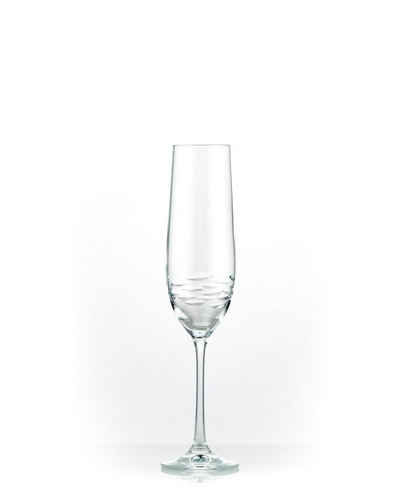 Crystalex Sektglas Viola Stone klar geschliffen 190 ml 6er Set, Kristallglas, Kristallglas, poliertem Schliff