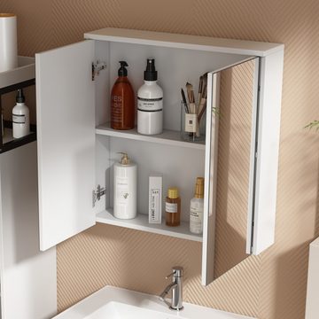 HIYORI Spiegelschrank Spiegelschrank,Badezimmerschrank Breite 60 cm mit Ablageflächen