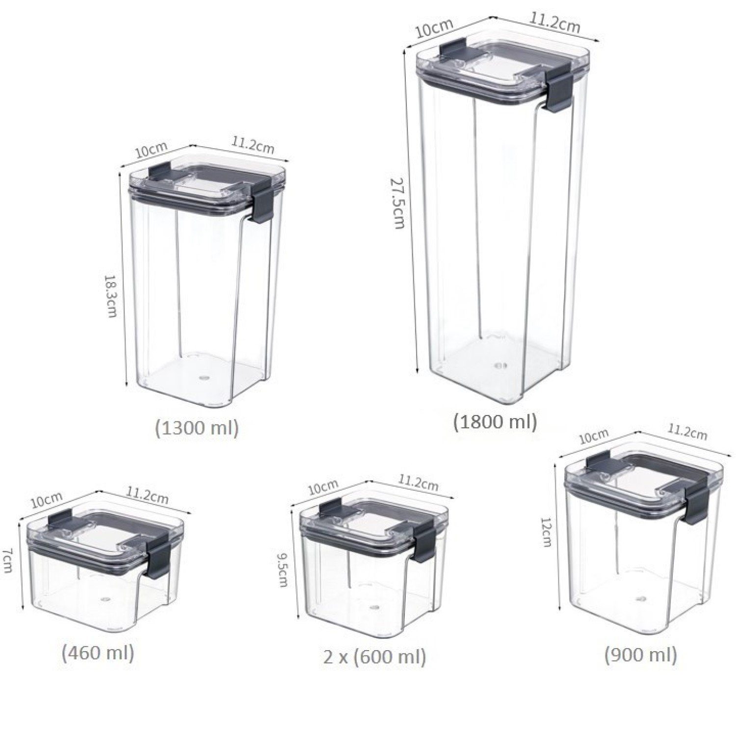 Vorratsdose 6er-Set, (6-tlg) Stapelbar, Luftdicht PP, & geeignet, Kühlschrank Creliv