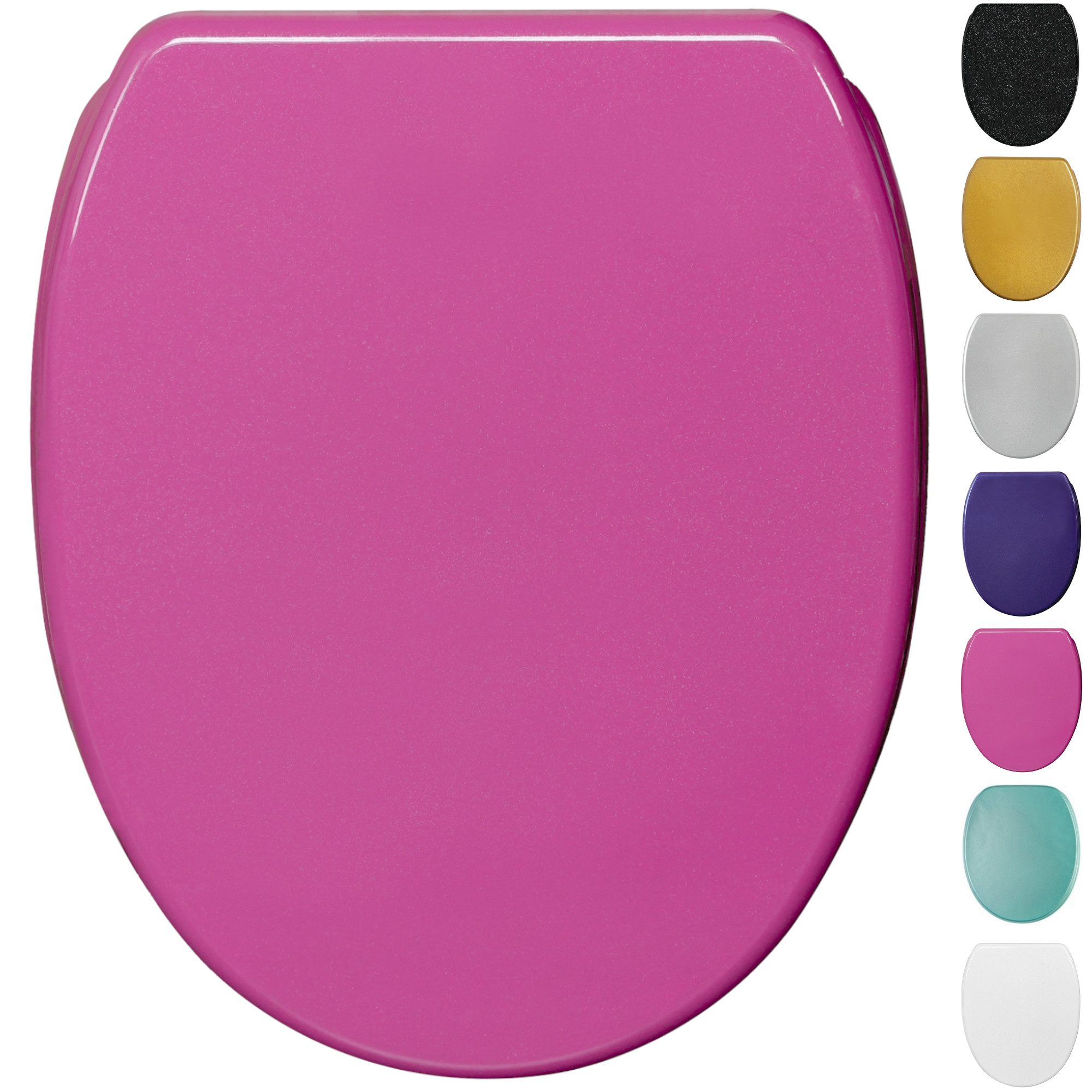Sanilo WC-Sitz Glitzer mit Absenkautomatik & Quick Release, Premium Toilettendeckel, abnehmbar, leichte Montage von oben