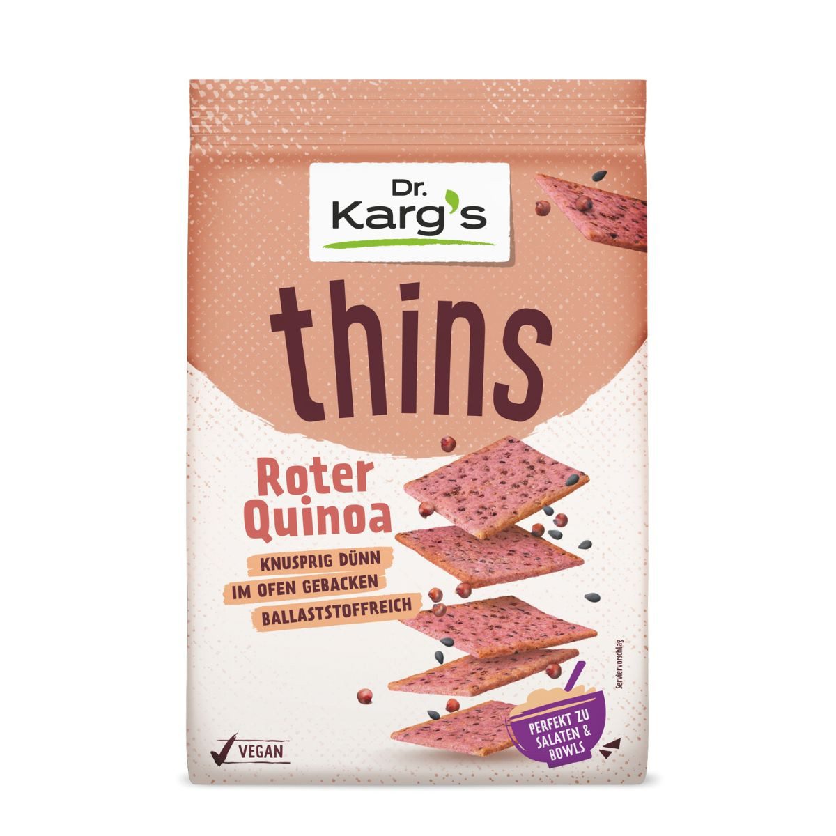 Dr. Kargs Brot, Dr. Kargs thins Roter Quinoa knusprig dünn im Ofen gebacken 170g