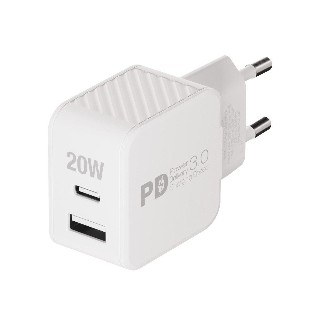 Vivanco 20W USB PD Dual Schnellladegeraet mit GaN Technologie, weiß (64121) USB-Ladegerät