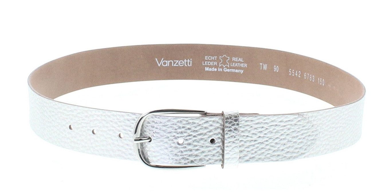 Vanzetti Ledergürtel V5542 Metallic Damen Ledergürtel Silber