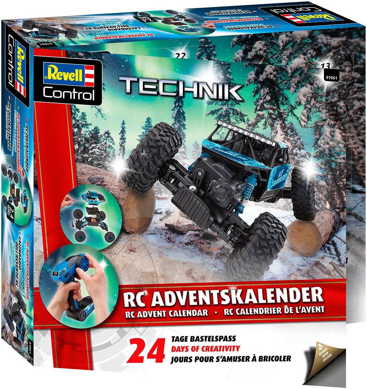 Revell® Spielzeug-Adventskalender RC Crawler, ferngesteuertes RC Auto zum Selberbauen