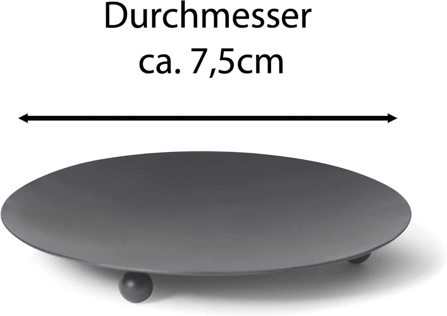 Novaliv Kerzenständer 20513-6x (6 St), 6X Kerzenständer 3 Füße SCHWARZ 7,5cm Kerzenteller Kerzenhalter Dekote – Bild 2 von 5