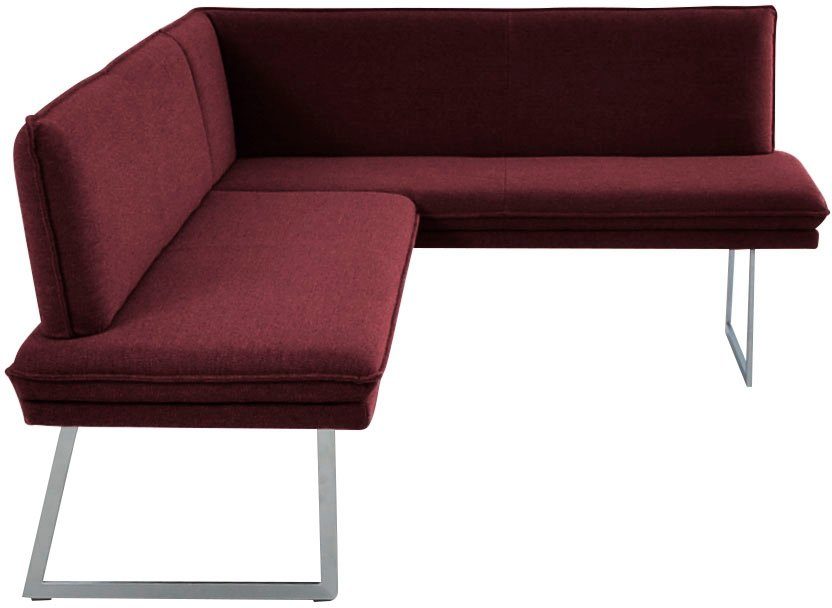 K+W Komfort & Wohnen Eckbank, mit Sattlernaht und schmaler Kufe, langer Schenkel rechts oder links