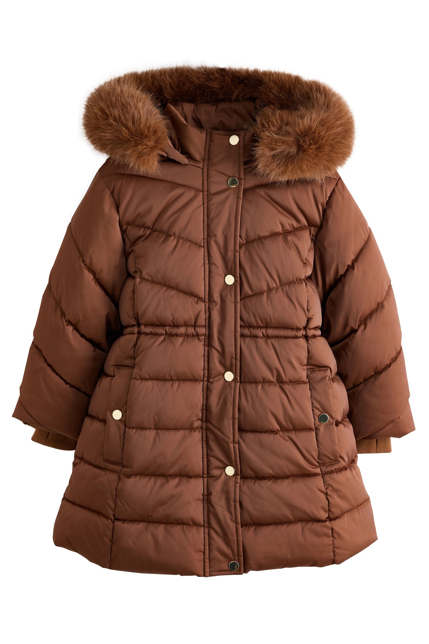 Next Fellimitatmantel Wasserabweisende Steppjacke mit Kunstfell (1-tlg)