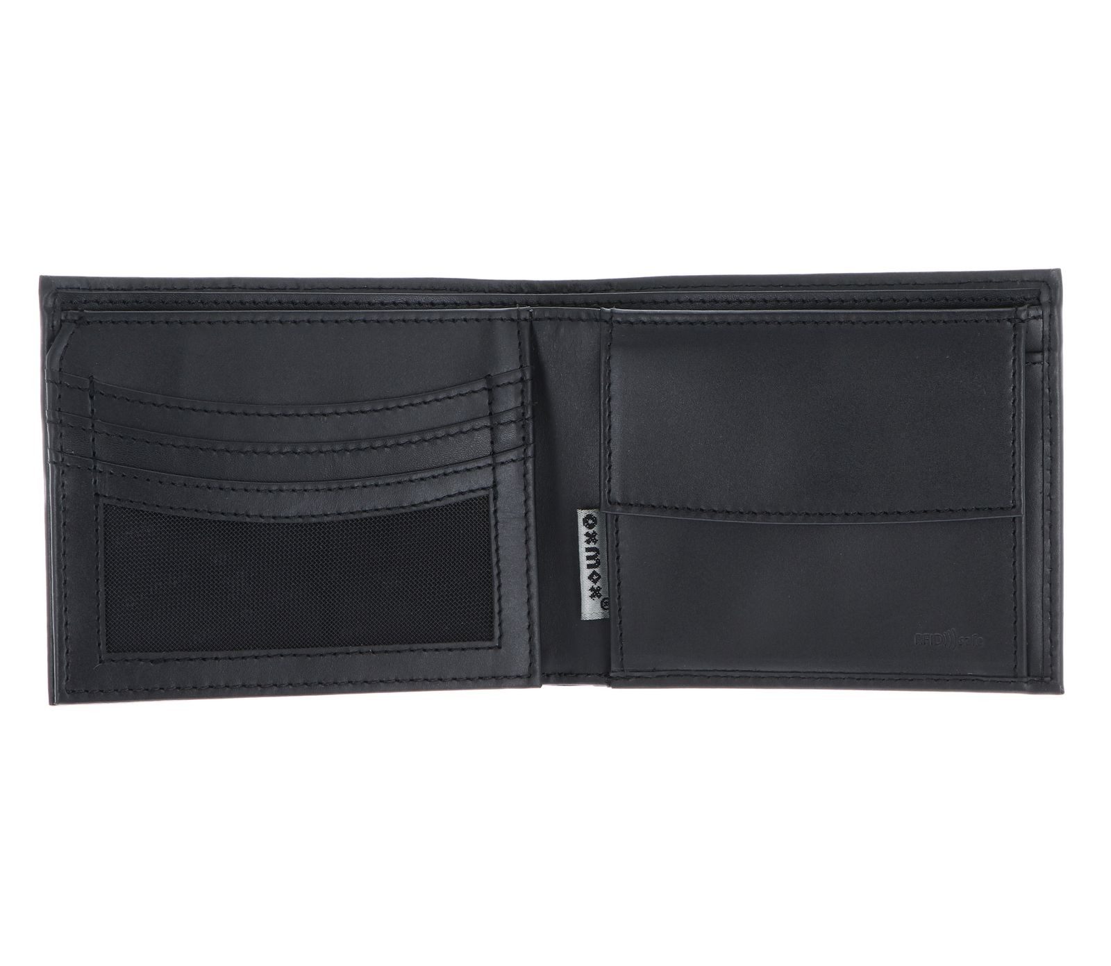 OXMOX Geldbörse Querscheinbörse, aus echtem Rindsleder mit RFID-Blocker Schutz