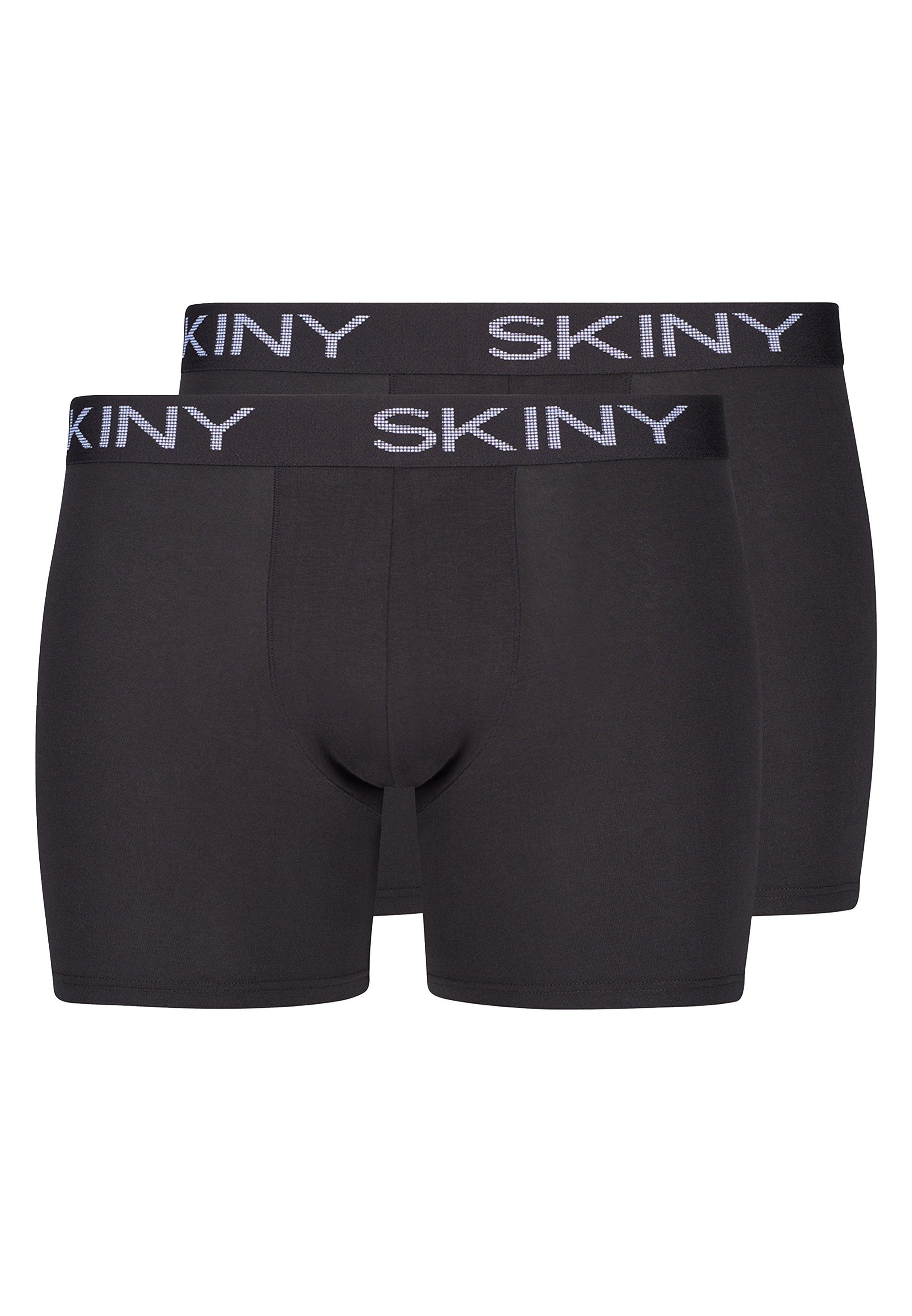 Skiny Pant - / Ohne - Boxer - Long Cotton Bein Baumwolle mit 2er Eingriff 2-St) Pant Retro Short Pack längerem (Spar-Set,