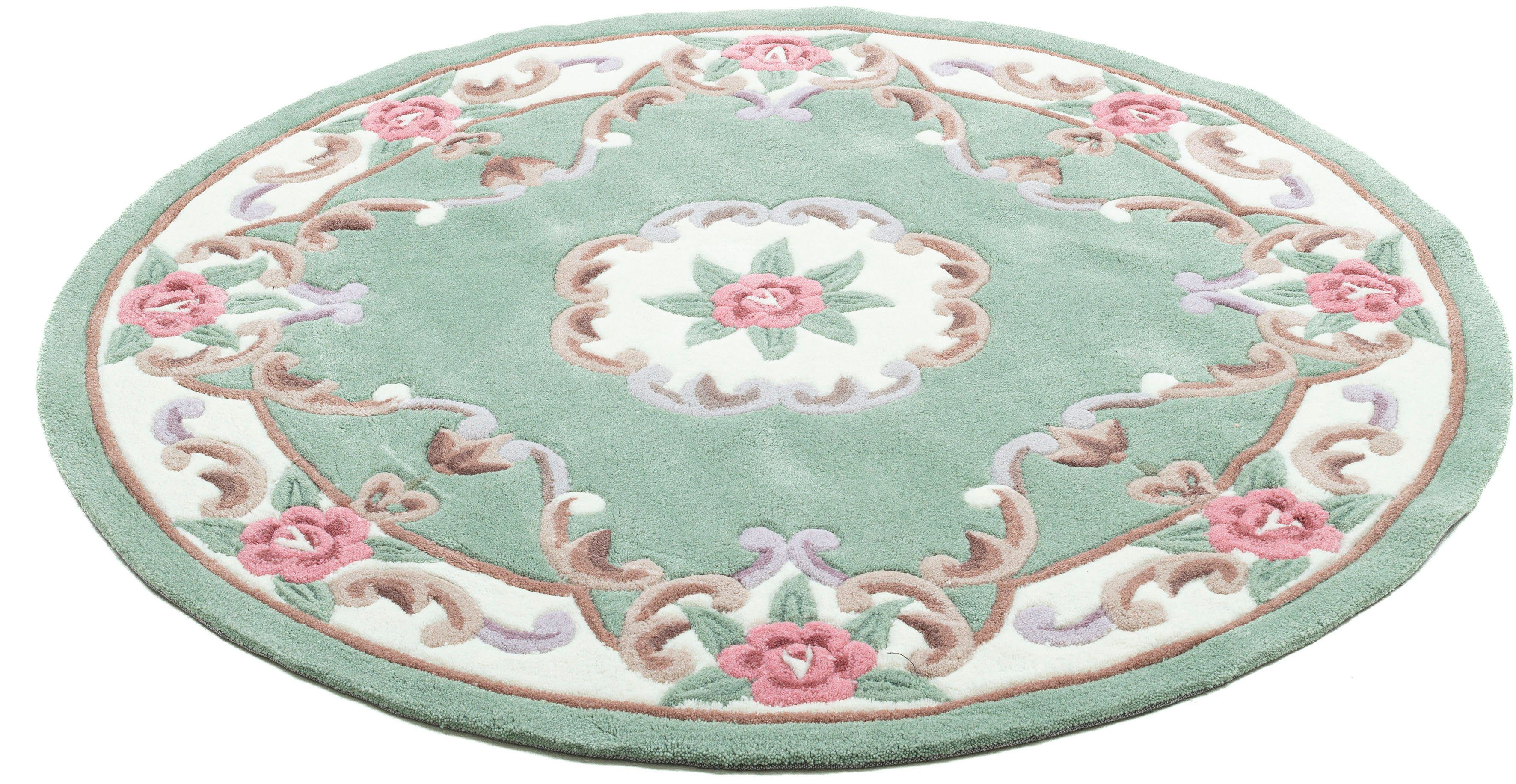 THEKO Teppich Ming, rund, Höhe: 14 mm, hochwertiges Acrylgarn, ideal im Wohnzimmer & Schlafzimmer