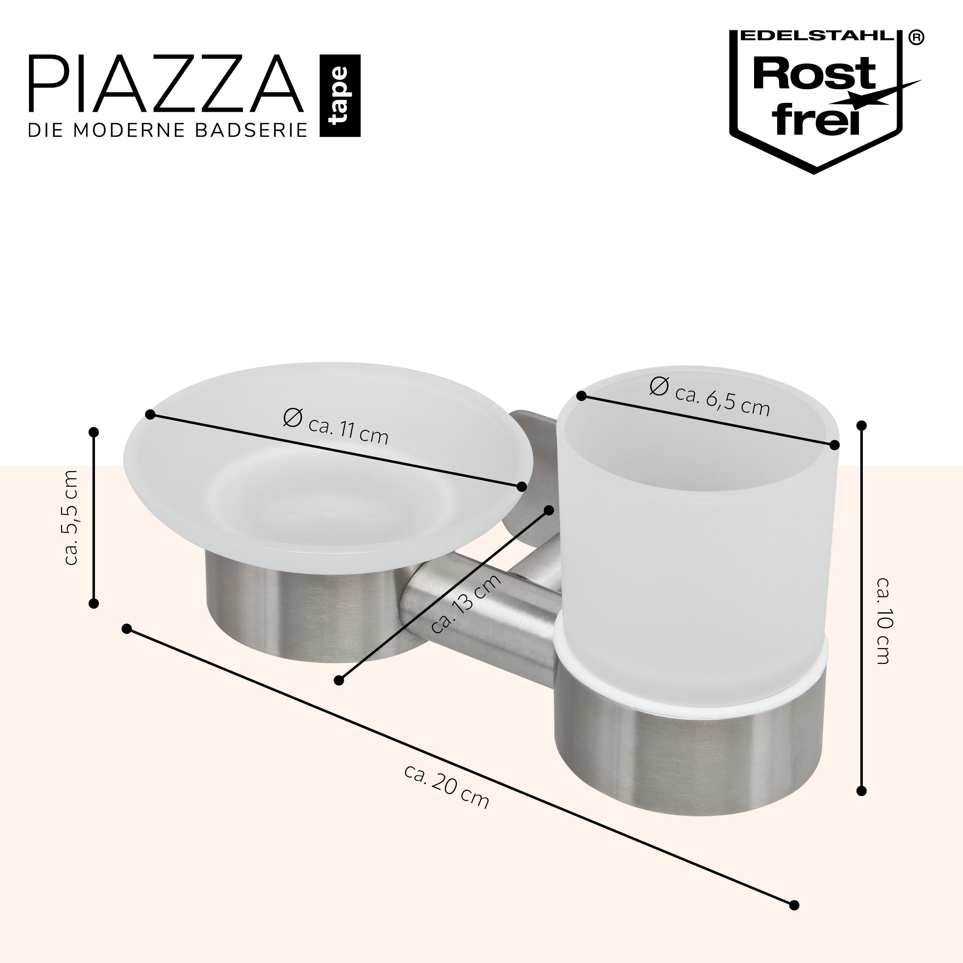 bremermann Seifenschale Bad-Serie PIAZZA TAPE - Wandhalter mit Klebepad