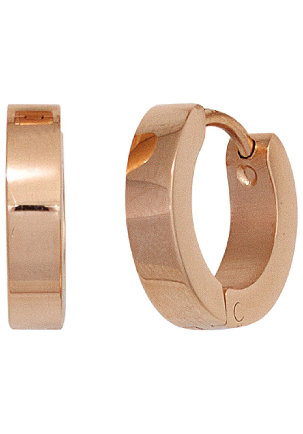 JOBO Paar Creolen, rund Edelstahl roségoldfarben günstig online kaufen