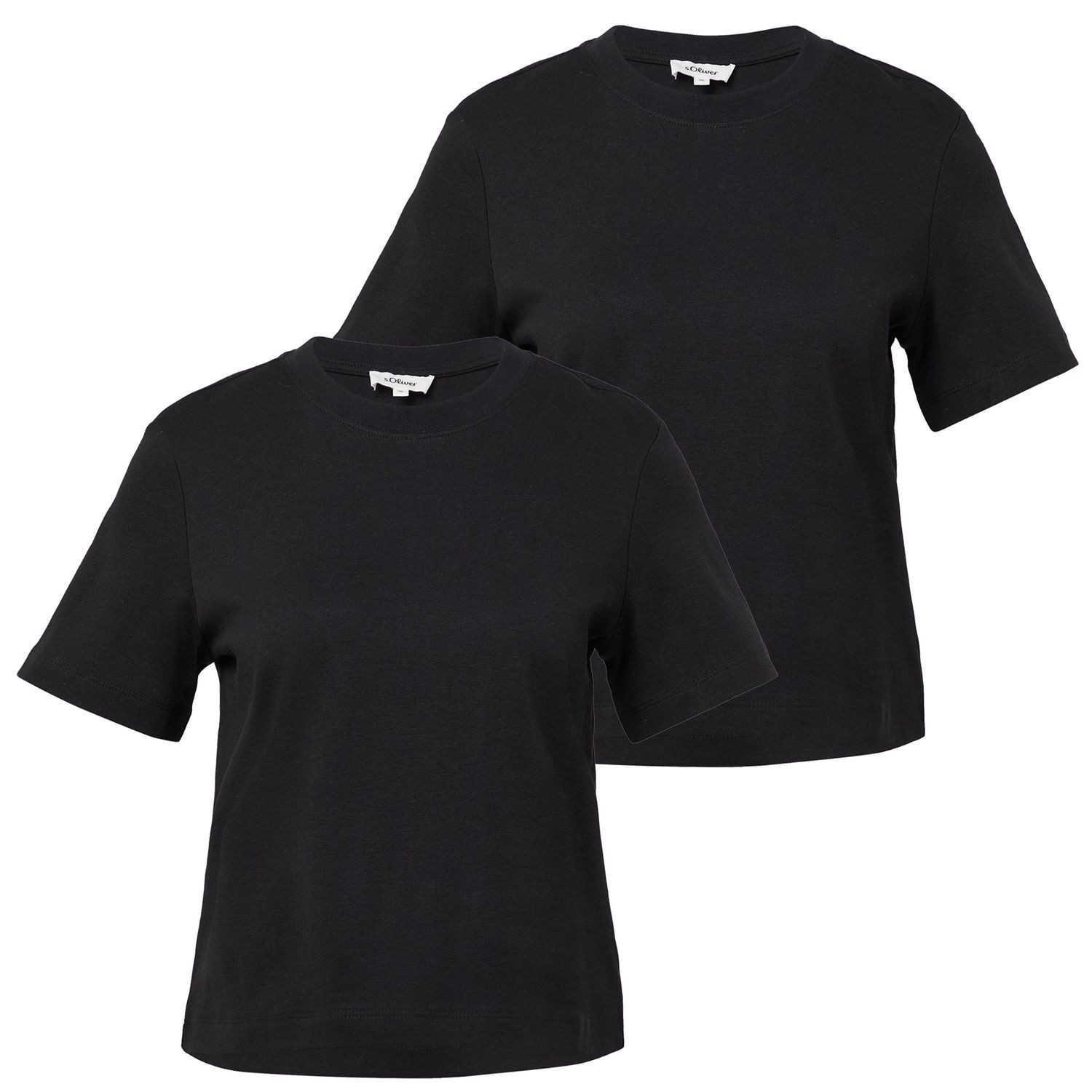 s.Oliver T-Shirt mit überschnittenen Schultern (Set, 2-tlg., 2er Pack) Rund günstig online kaufen
