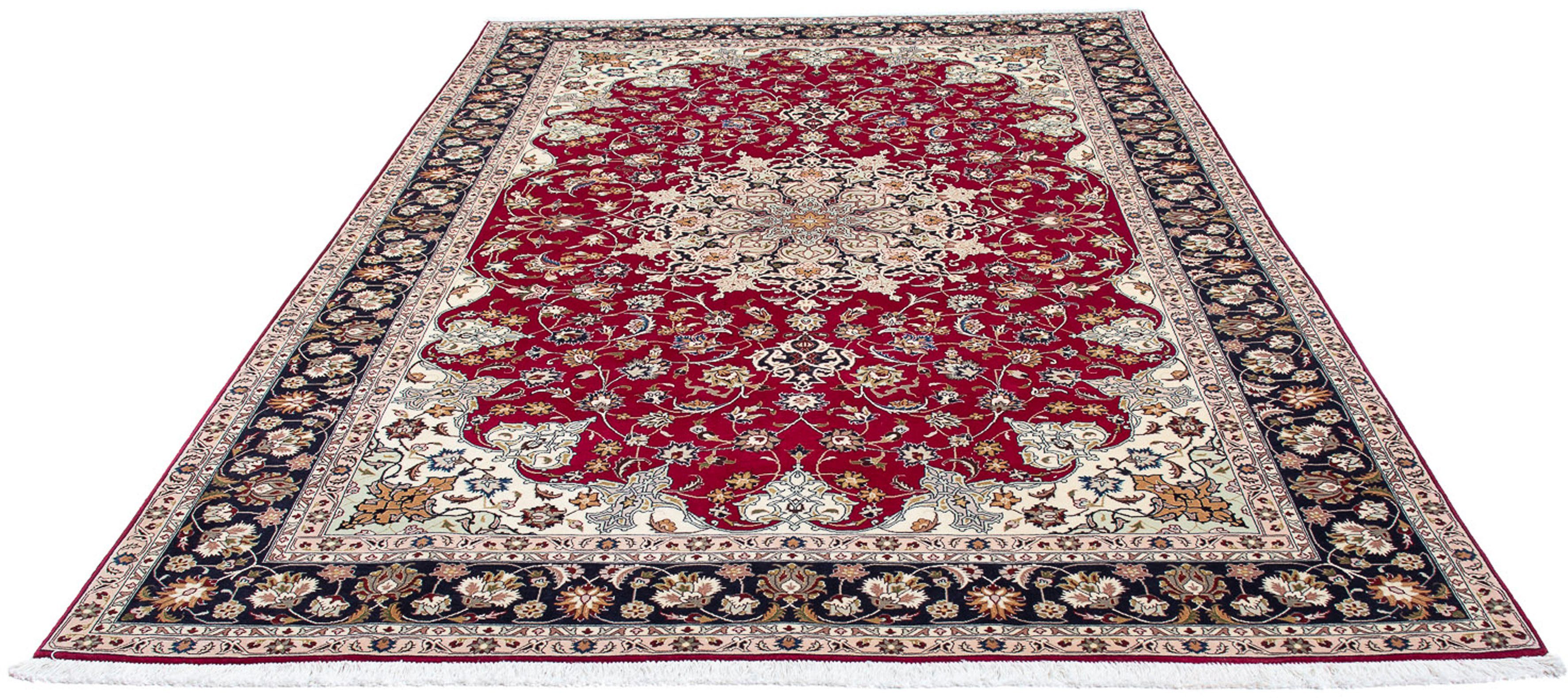 Orientteppich Perser - Täbriz - Royal - 300 x 203 cm - dunkelrot, morgenland, rechteckig, Höhe: 7 mm, Wohnzimmer, Handgeknüpft, Einzelstück mit Zertifikat