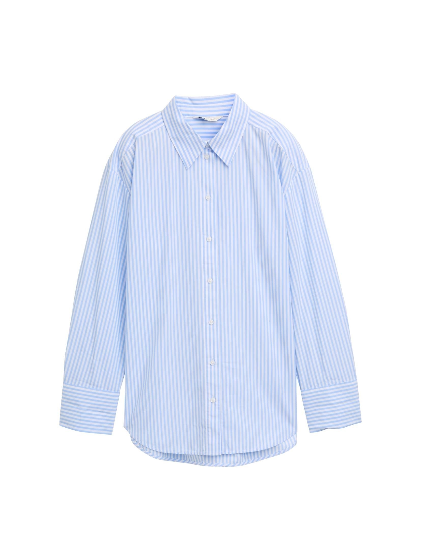 TOM TAILOR Langarmbluse Blusen & Shirts Loose Fit Popeline Hemdbluse günstig online kaufen