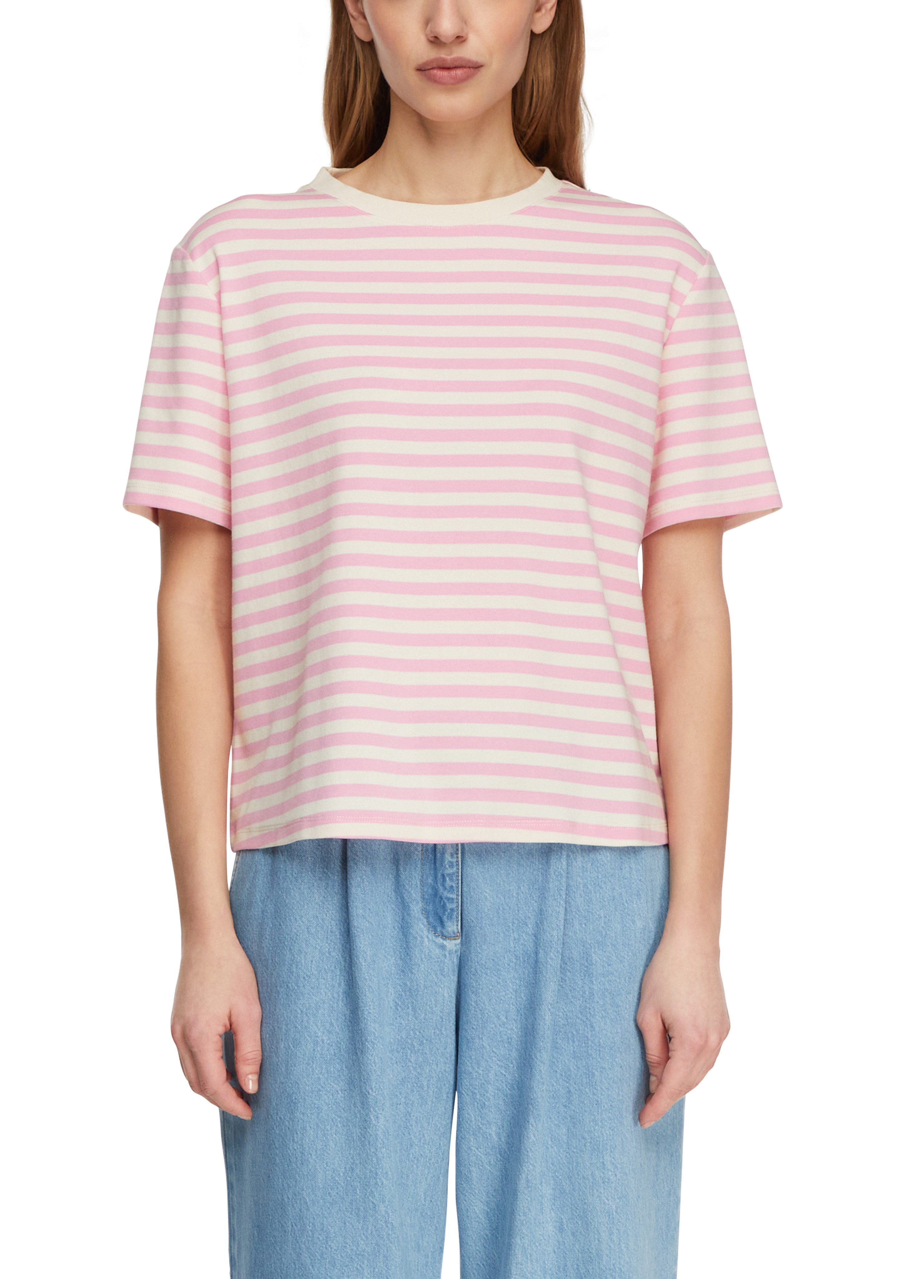 comma Rundhalsshirt Sommershirt mit Streifen