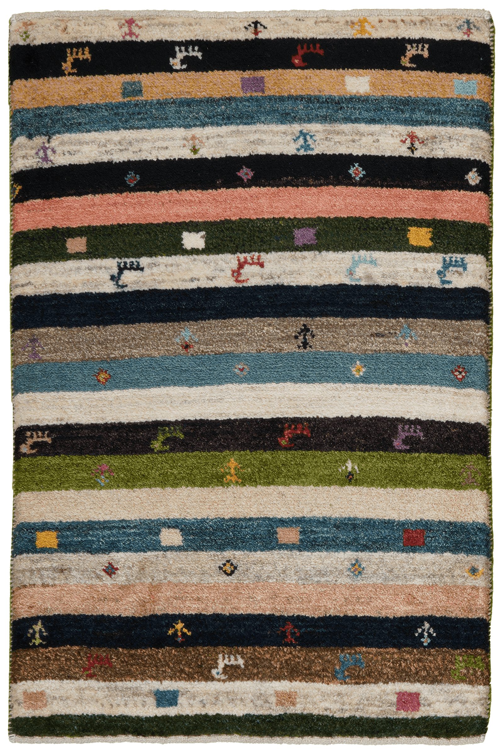 Looma Hochflor-Teppich Gabbeh Sonnat 93x61cm, rechteckig, Höhe: 15 mm, Sonnat, Schurwolle, Unikat
