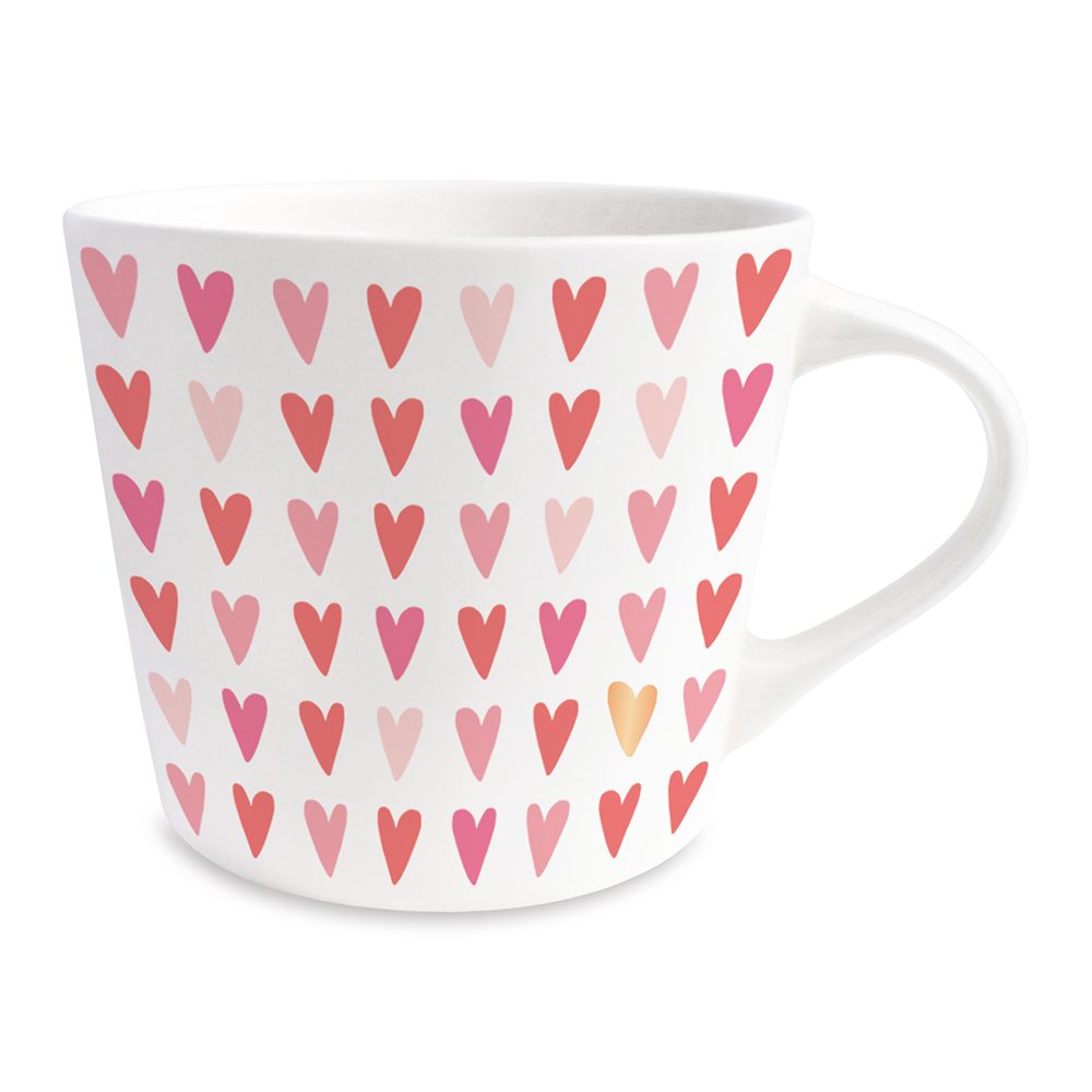 Grafik Werkstatt Tasse Grafik-Werkstatt Kaffee-Tasse Herzen, Porzellan, mit Echtgold veredelt