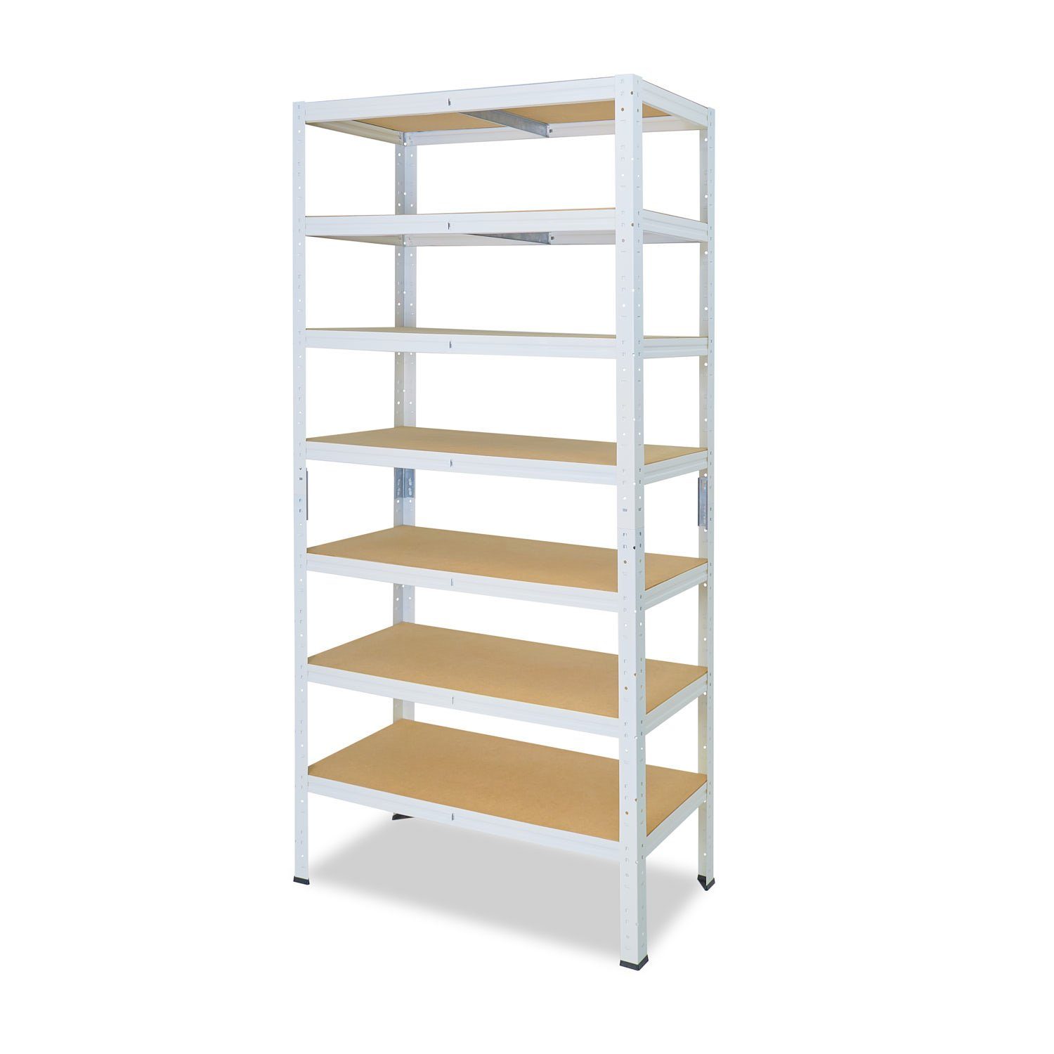 shelfplaza Schwerlastregal HOME, 200x80x60cm weiß, oder Kellerregal, Steckregal Tragkraft Lagerregal, mit Garagenregal, 7 mit 125kg Werkstattregal Böden, als Metall Metallregal