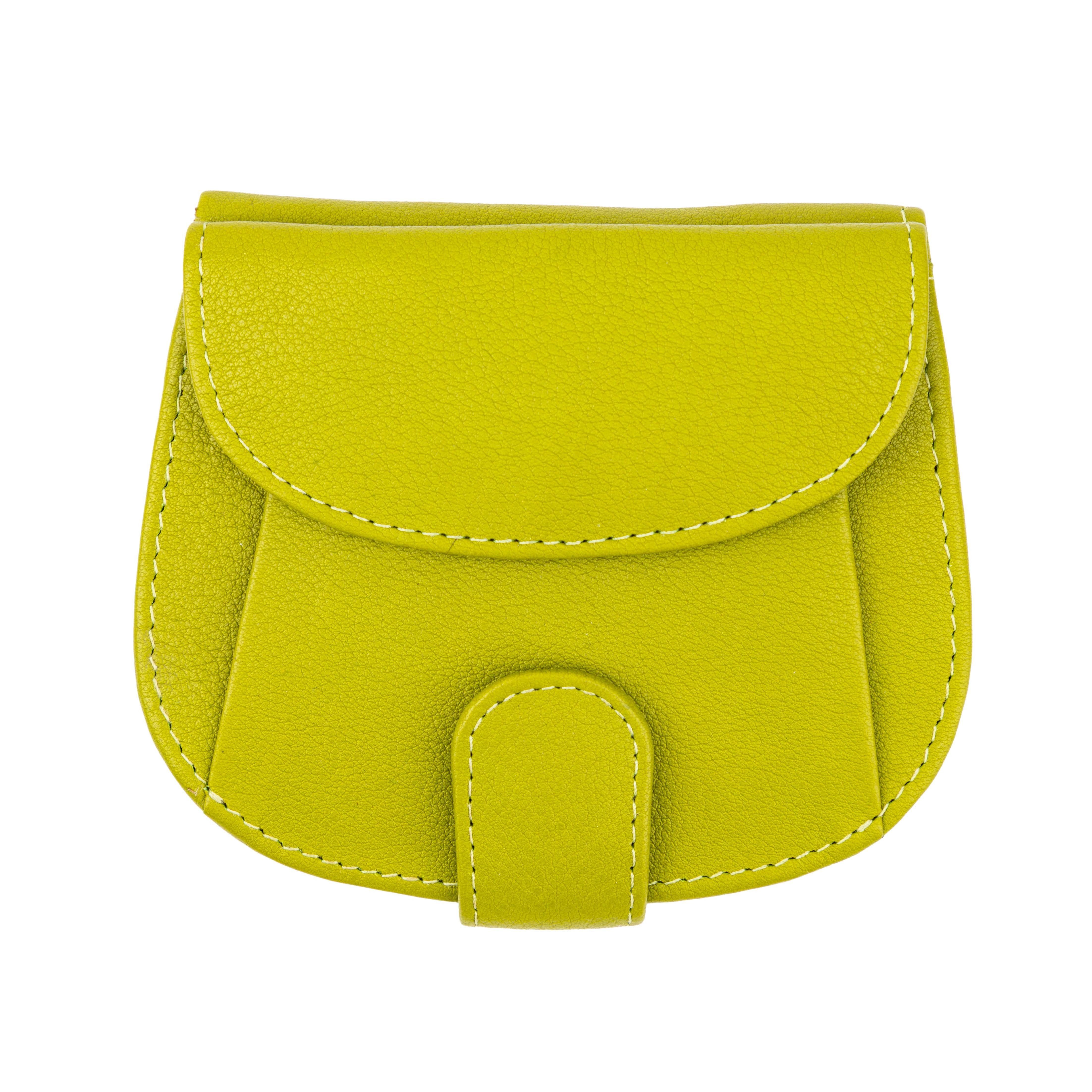El Puente Geldbörse "Mio" Geldbörse RFID aus Nappa-Leder in Hellgrün, Handmade, Handmade