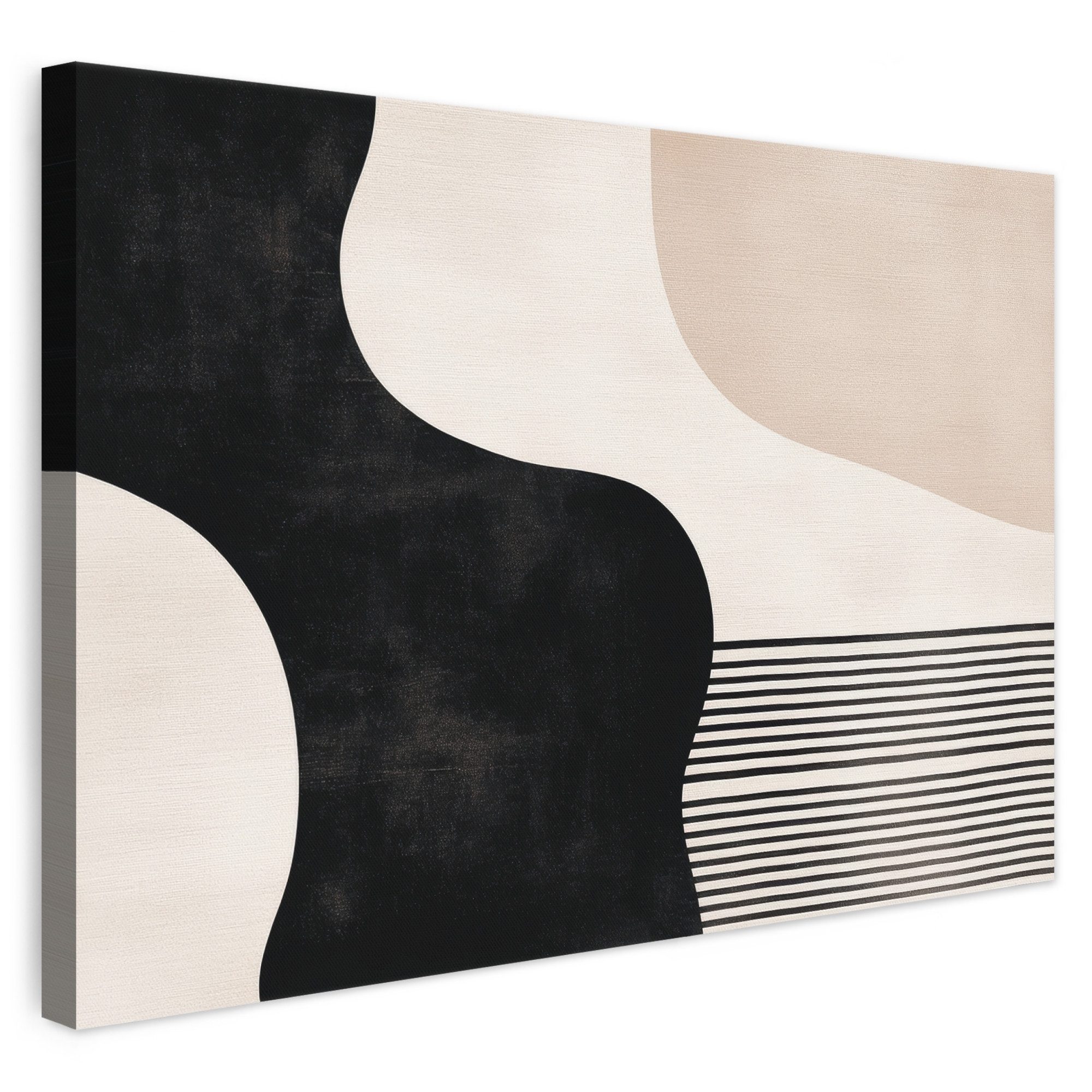 OneMillionCanvasses® Leinwandbild Abstrakt - Japandi - Beige - Modern, Fotodruck (1 St), Leinwand Bilder Klein, Wand Dekoration Aesthetic 30x20 cm