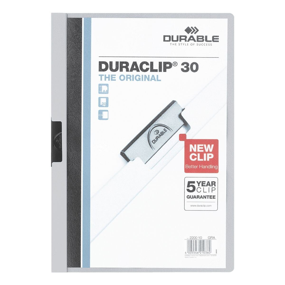 DURABLE Hefter Duraclip 30, mit Klemmfunktion, Format DIN A4, bis 30 Blatt